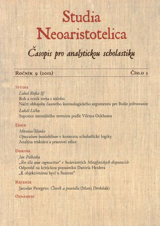 3337 Studia Neoaristotelica (Časopis pro analytickou scholastiku) - číslo 3 / 2012 – Obrázok 1