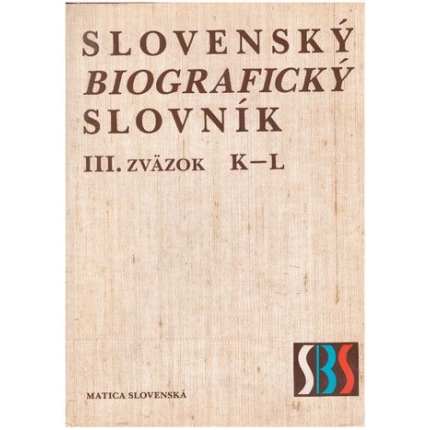 Slovenský biografický slovník III. zväzok, K-L