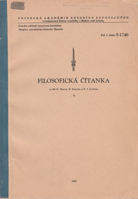52134 Filosofická čítanka (z děl K. Marxe, B. Engelse a V. I. Lenina) I. + II. + III. diel – Obrázok 1