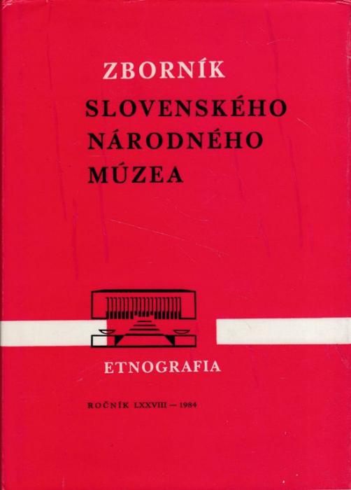 59990 Zborník Slovenského národného múzea - Etnografia 25 (Ročník LXXVIII - 1984 – Obrázok 1