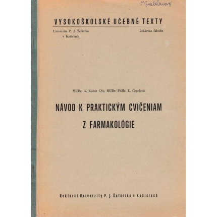 Návod k praktickýcm cvičeniam z farmakológie